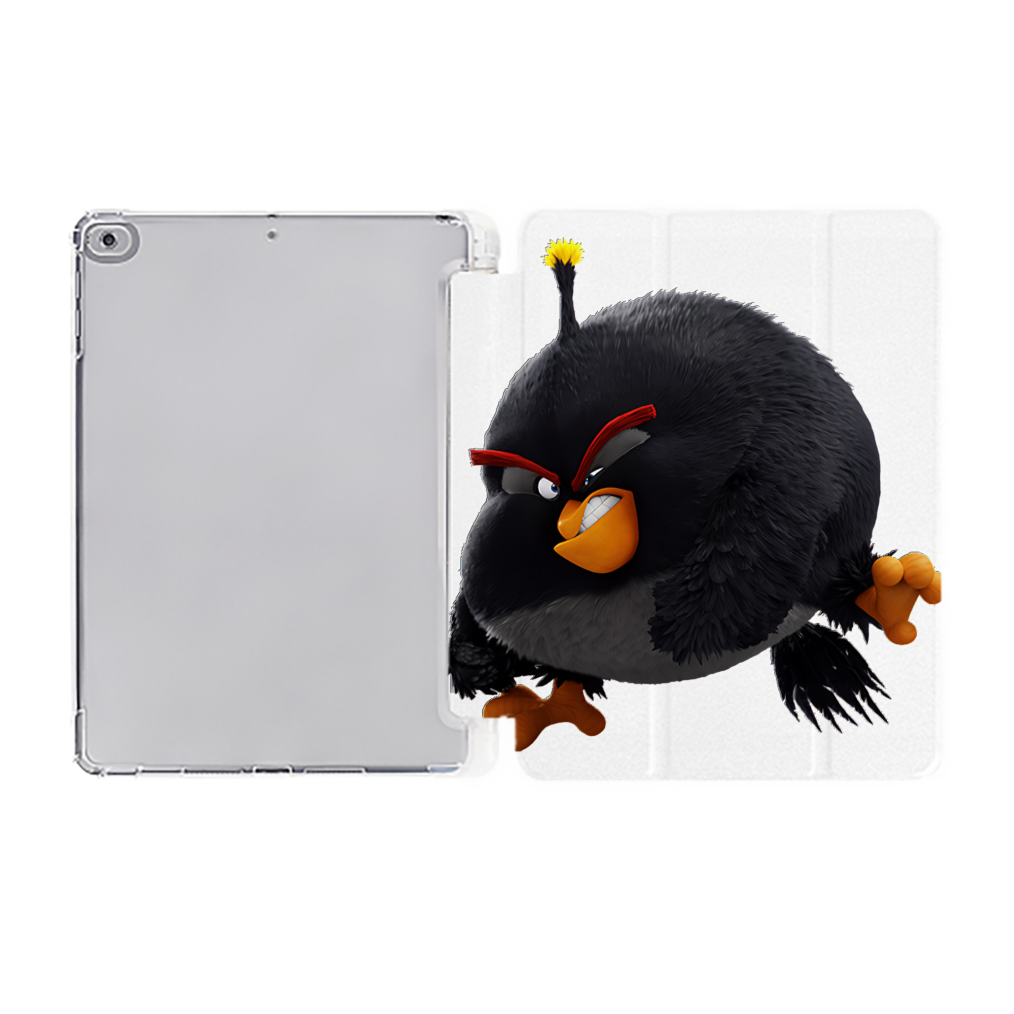 （画像用） Angry Birds アングリーバード IPad ケース ペン収納付き 三つ折りスタンド PUレザー×シリコン 対応機種9.5/10.5/10.9インチ